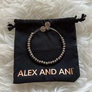 Alex And Ani Meteor Beaded Bangle Bracelet - Rafaelian Silver Finish